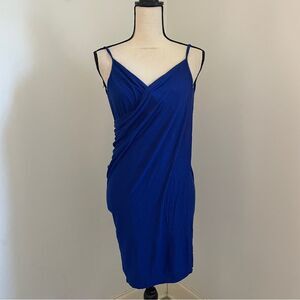 VENUS Blue Slip Dress Wrap Style Coverup One Size Minimalist Beach Cover Resort